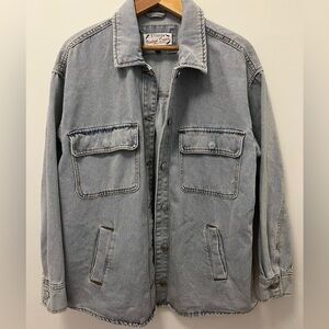 Stoosh Vintage Denim Women's Denim Button Down Jacket Medium Blue Gray